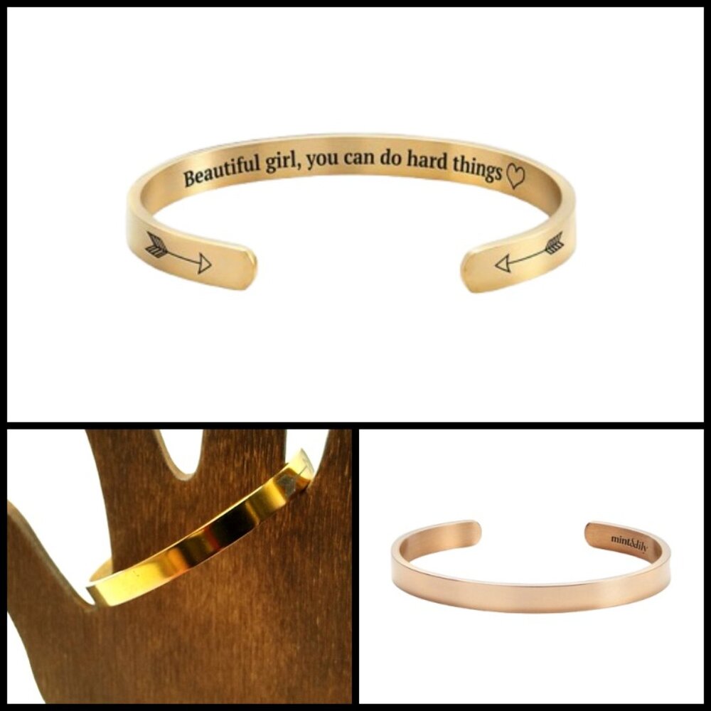 Mint & Lily BEAUTIFUL GIRL Cuff Bracelet-Beautiful Girl You Can Do Hard Things
